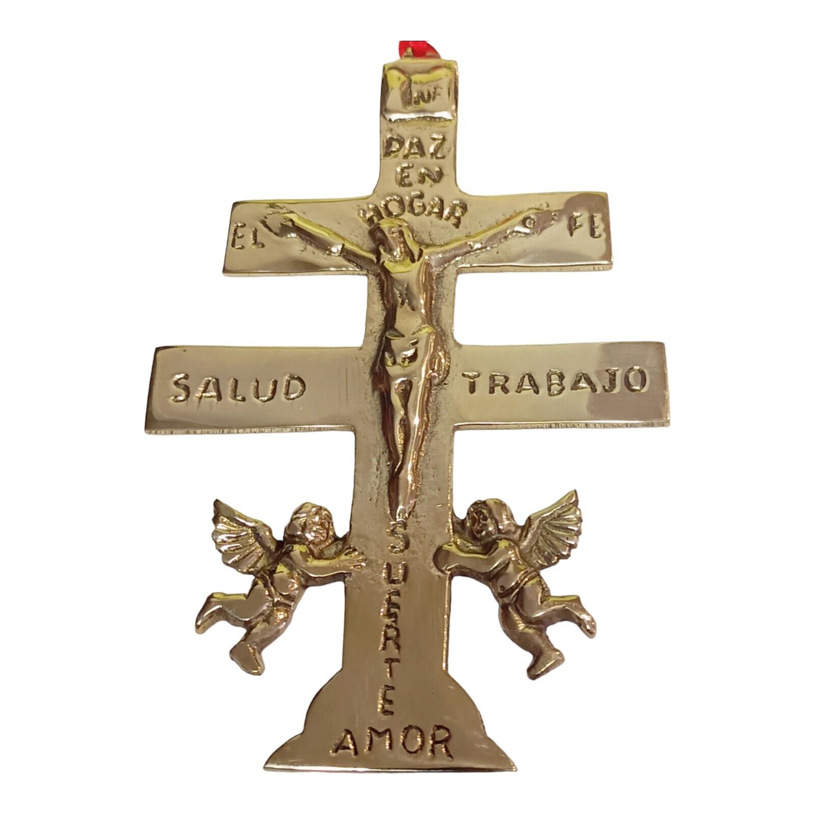 Cruz de Caravaca Protección Para El Hogar/Tienda 5" Incluye Oración y Vela