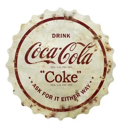 17" Scalloped Coca-Cola Sign (Bottle Cap) Metal Coke Soda pop Shop Man Cave New