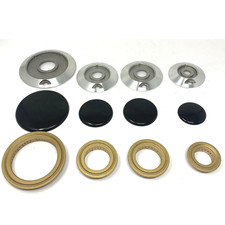 Serie bruciatori + anelli + piattelli spartifiamma per cucina smeg 4 fuochi