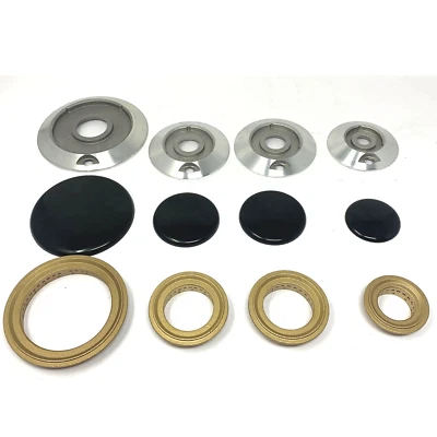 Serie bruciatori + anelli + piattelli spartifiamma per cucina smeg 4 fuochi