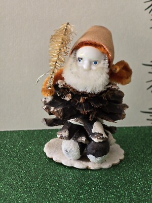 Vintage Christmas Ornament, Pine Cone Elf, Japan 