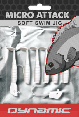 Micro Paddle Tail Swimbait, MICRO ATTACK (White) 1.5'' Dynamic Lures