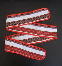 Ukrainian National Dress Multicolor Wide Long Embroidered Cotton Belt Sash NEW