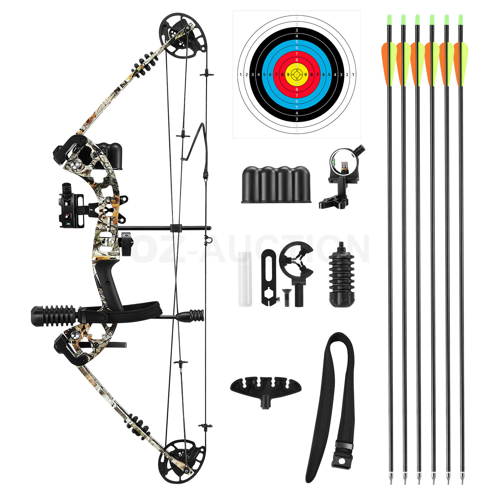 2070lbs/2055lbs Compound Bow Arrow Set Archery Target RH Hunting Shooting Kit eBay