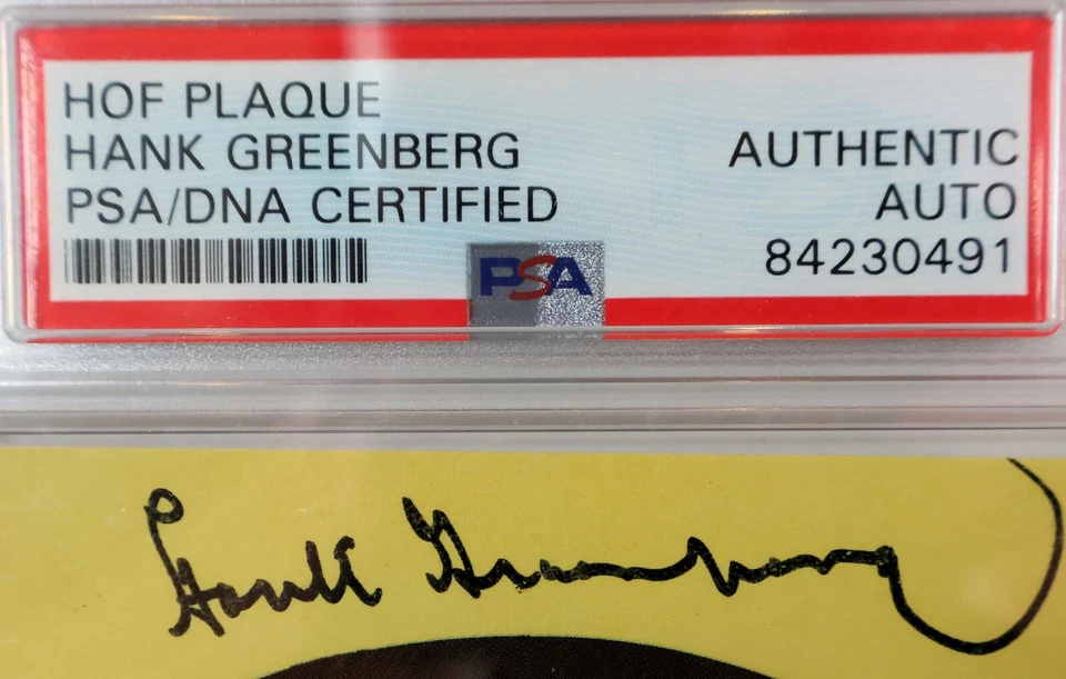 Hank Greenberg Autographed Mini Plaque and Photo Framed PSA/JSA COA - Image 2 of 4