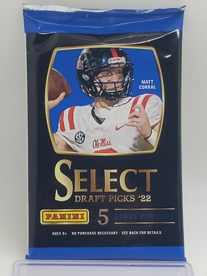 2022 Panini Select Football Draft Picks Factory Sealed Pack 5 Cards Per Pack