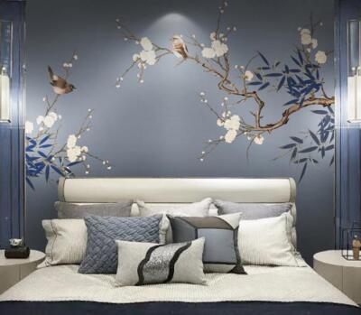 3D Bird Flower Branch K6859 Wallpaper Mural Self-adhesive Removable Sticker Kay