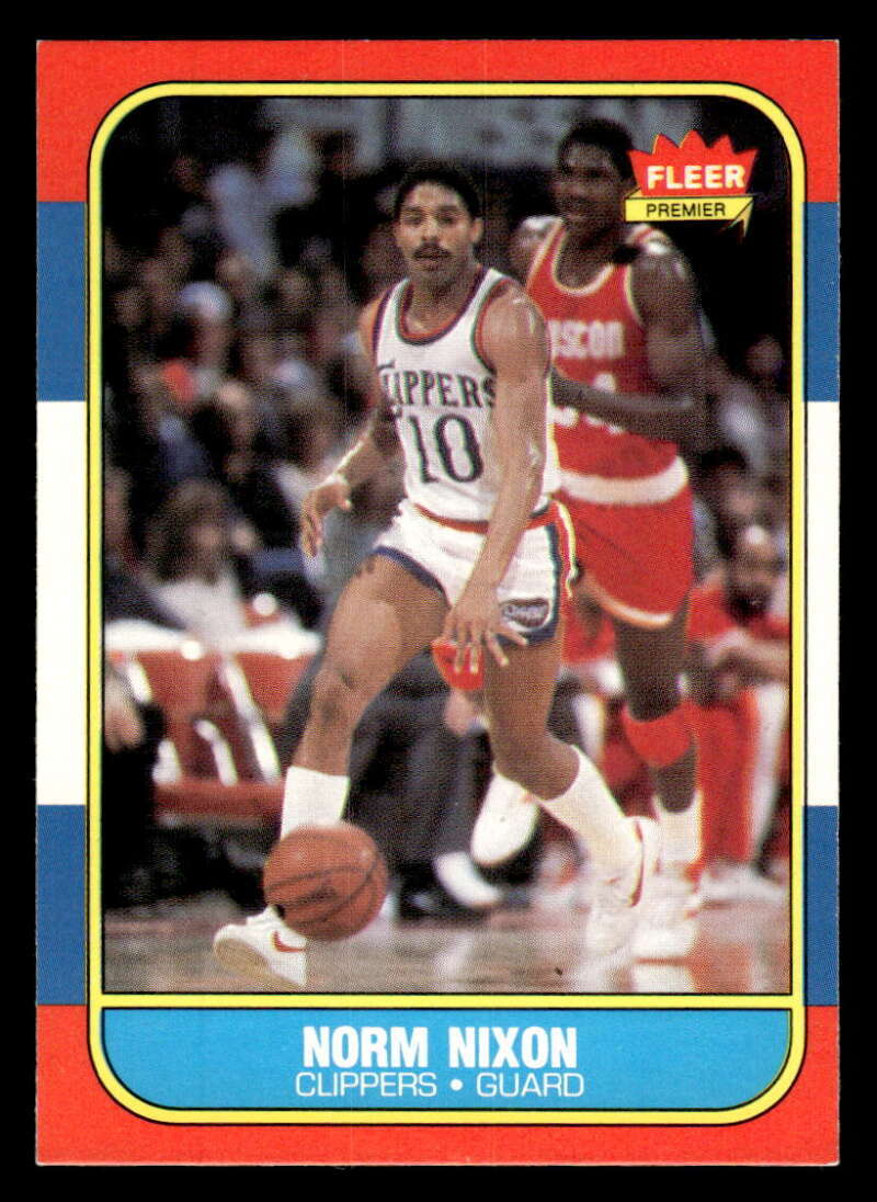 1986 FLEER NORM NIXON LOS ANGELES CLIPPERS #80 EX X9144