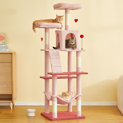 70.1'' Cat Tree for Large Cat Climbing Tower Condo Scratching Post Kitty Rest