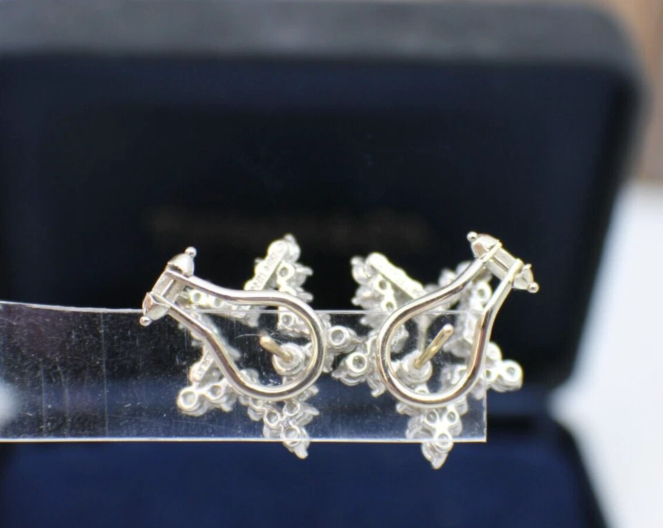 Tiffany & Co. Pendientes estrella diamantes vintage platino 1984 con caja Foto 4 de 4