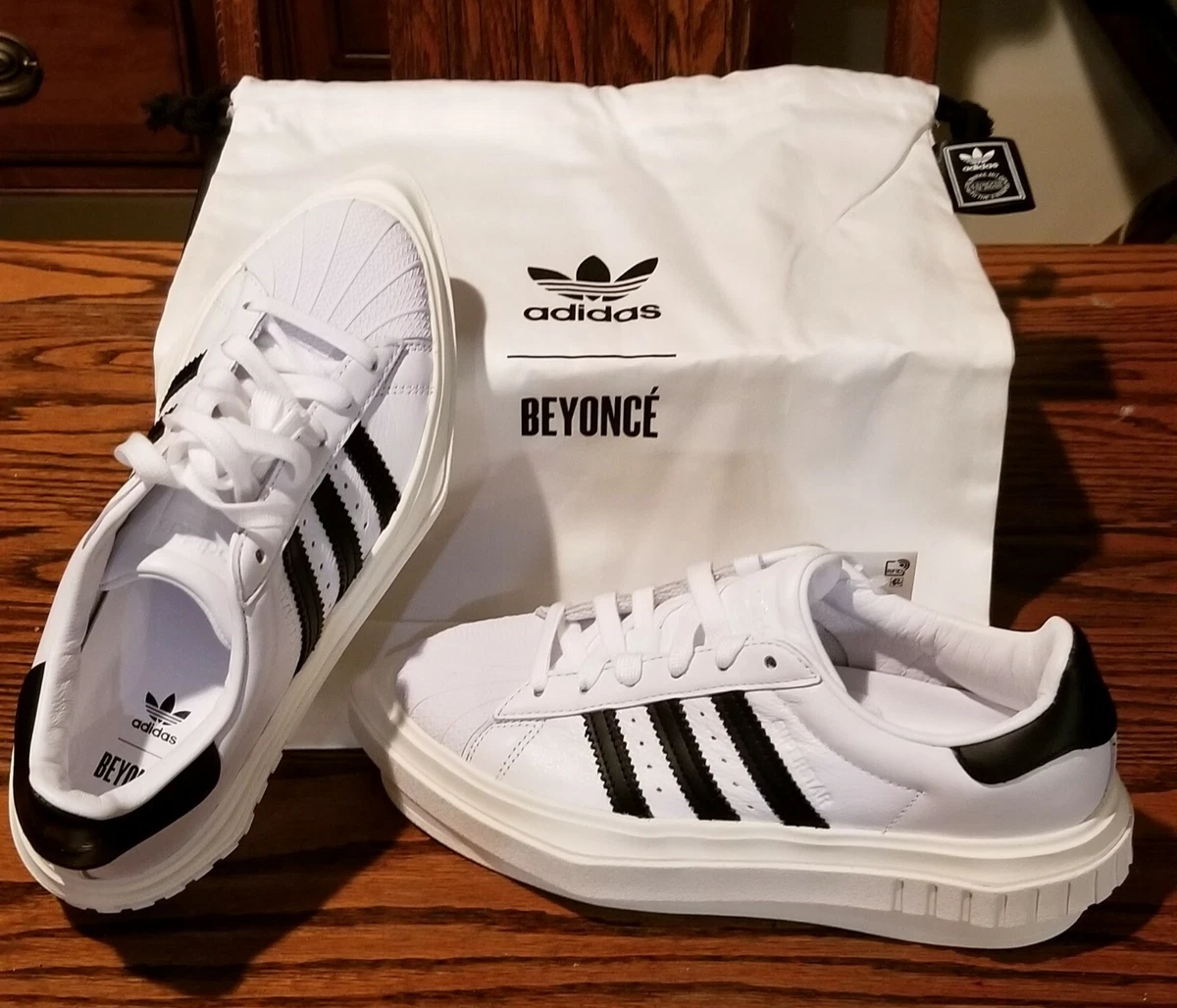 Grammatica gebruik Pygmalion BEYONCÉ ADIDAS SUPERSTAR PLATFORM SHOES White Black Size 6 womens | eBay