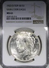 1923-D Peace Dollar NGC MS61 VAM-2 Double Die Reverse Eagle TOP-50