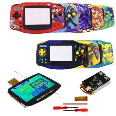 HISPEEDIDO New UV Shell V5 GBA IPS HD Laminated 3.0''Screen Battery Kits For  GBA