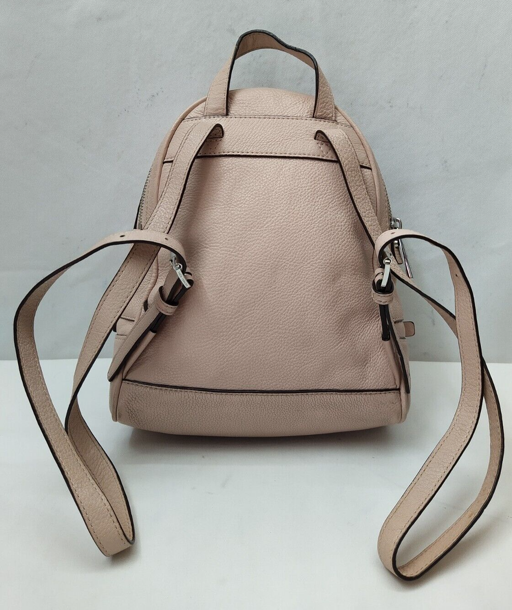 Michael Kors Rhea Beige Pink Pebbled Leather Zipper Pockets  display picture 3