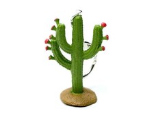 Cactus Charm Keychain Key Ring Plant Cacti Green Red Flowers