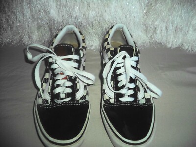VANS SNEAKERS BLACK/WHITE CHECKERED OLD SKOOL SHOES 507452 