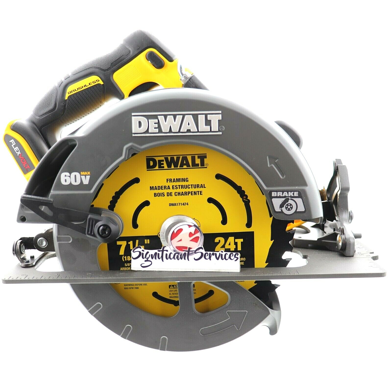 Dewalt DCS578B FLEXVOLT 60V MAX Sierra circular inalámbrica sin escobillas  de 7-1/4 con fr