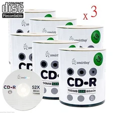 1800-Pack SmartBuy Blank CD-R CDR 52X 700MB/80Min Logo Surface Recordable Disc