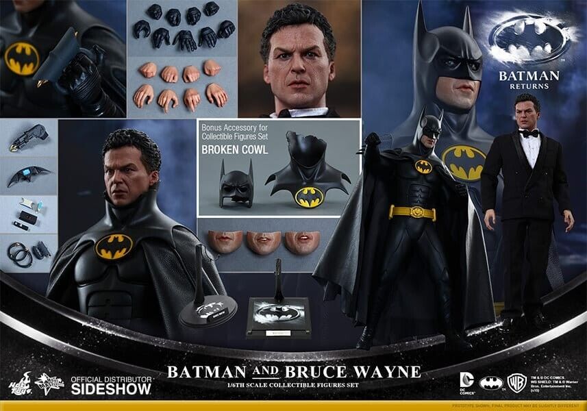 1/6 Hot Toys Batman Returns - Batman & Bruce Wayne Set MMS294 factory sealed 