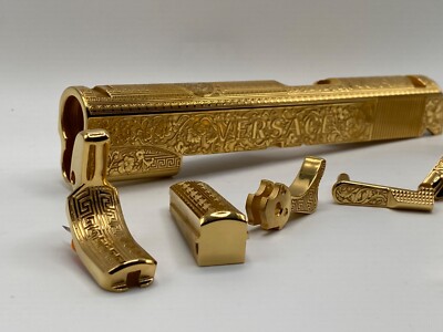 Deep laser engraved 1911 government slide and accent kit 24k gold