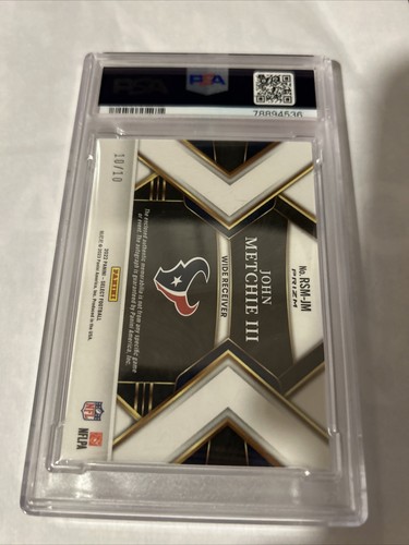 2022 Panini Select John Metchie III Rookie Patch Auto RPA Gold 10/10 1/1 PSA 9 - Picture 4 of 4