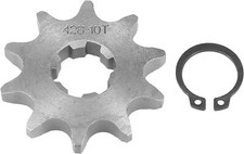 Pignone 10 denti tono titanio per moto sporche e atv da 50Cc a 160Cc