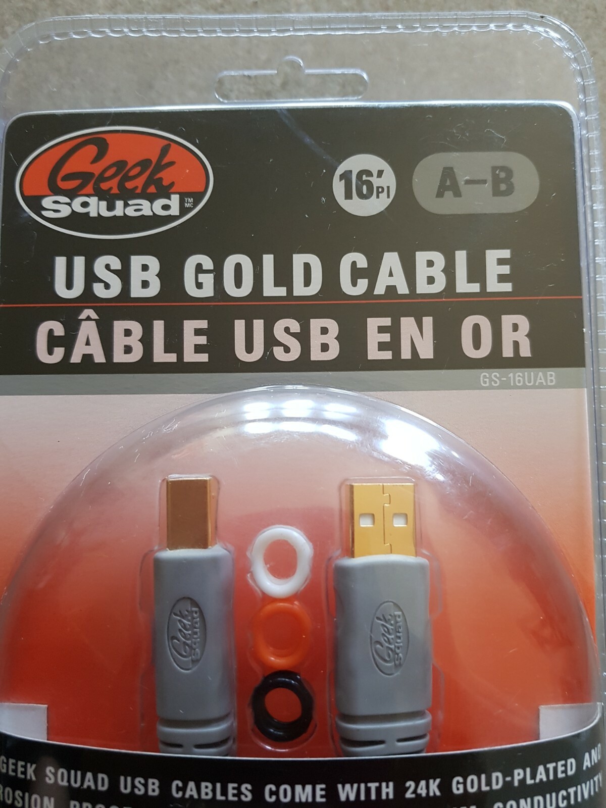 Geek Squad USB 24k Gold 16 FT Cable A-b for sale online | eBay