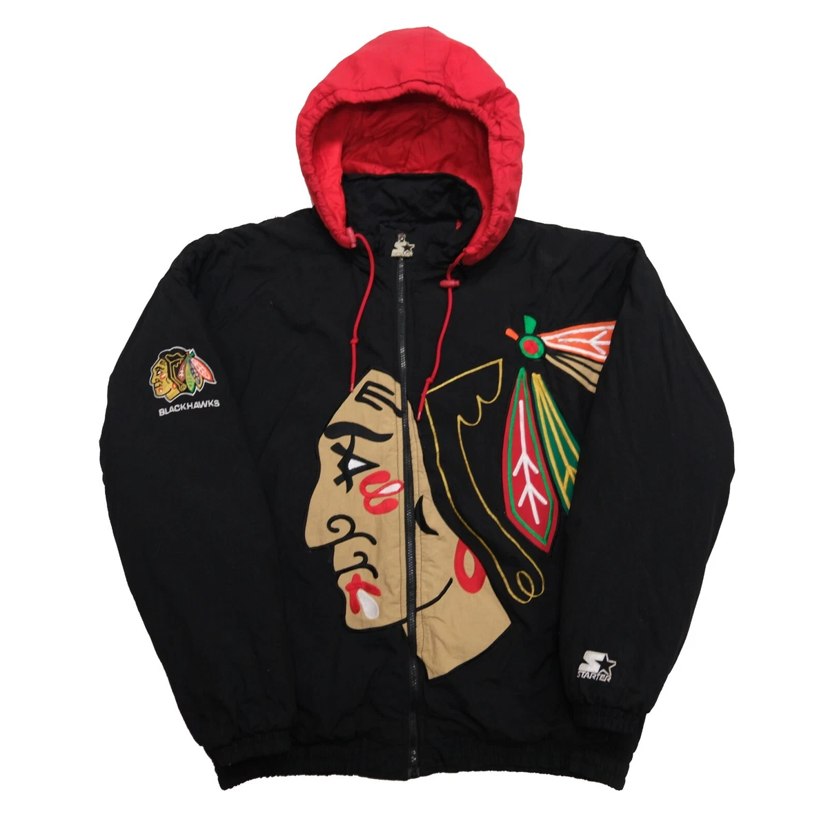Vintage blackhawks starter best sale jacket