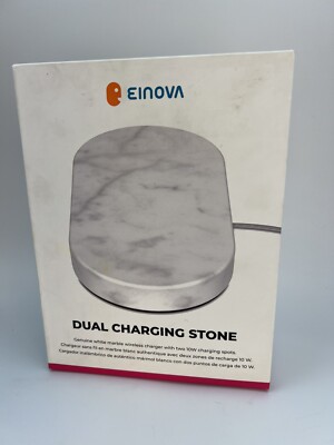 EINOVA 10W Qi Wireless Dual Charging Stone White Marble