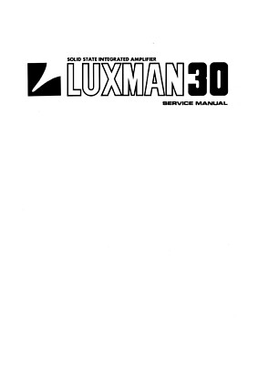 Service Manual-Anleitung für Luxman L-30 