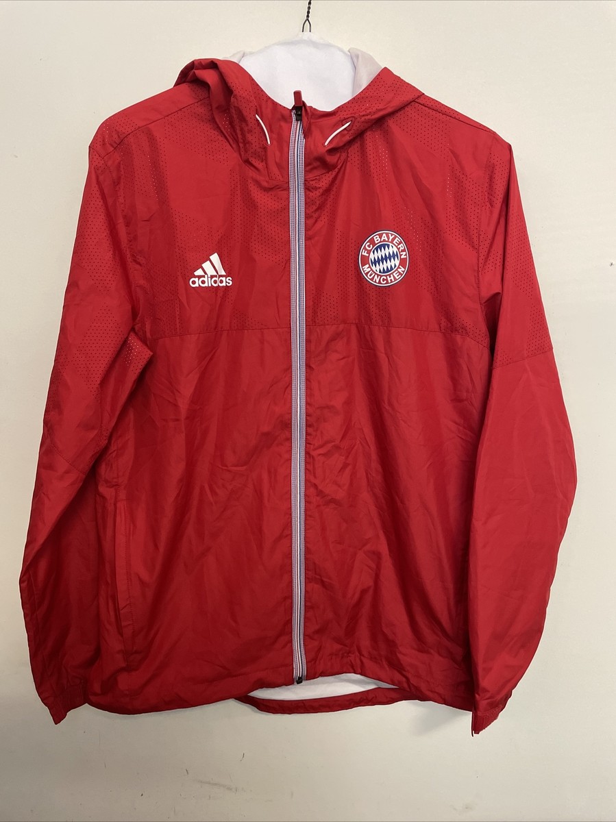 Adidas FC Bayern Munchen Full-Zip Hoodie Windbreaker Jacket Adidas FC Bayern Munchen Full-Zip Hoodie Windbreaker Jacket