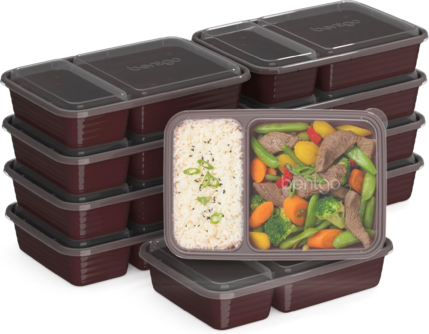 Bentgo 20-Piece BPA-Free 2-Compartment Reusable Containers Lightweight Durable  