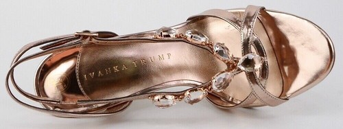 $160 New IVANKA TRUMP ALAN 2 Pink Gold Designer EVENING Wedding Sandals 8.5 - Picture 3 of 4