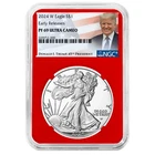2024-W Proof $1 American Silver Eagle NGC PF69UC ER Trump Label Red Core