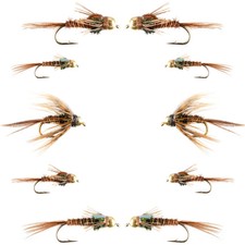 Basics Collection - Beaded Pheasant Tail Nymph Assortment - 10 Flies #14-18