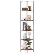 Uimoso 6 Tier Corner Shelf Tall Corner Stand with LED Light Narrow Display Rack