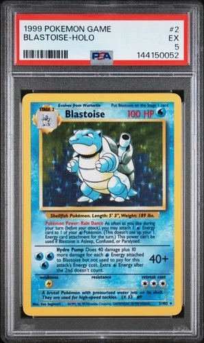 1999 POKEMON BASE SET UNLIMITED #2 BLASTOISE-HOLO PSA 5