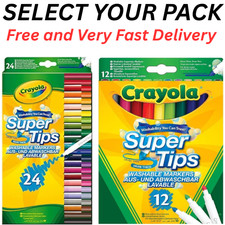 CRAYOLA Washable Markers Felt Tips Colouring Pens Art School Fine Brush Paint