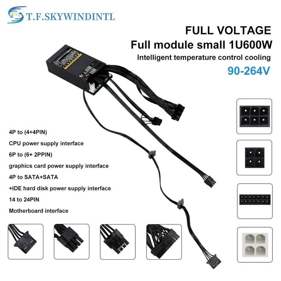 Flex Small 1U Power Supply 350/400/500/600W Modular PUS Low Niose for ITX Case - Image 3 of 4