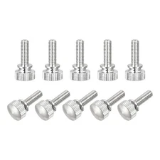 10pcs Knurled Thumb Screws M4x12mm Flat Brass Bolts Grip Knobs Nickel Plated