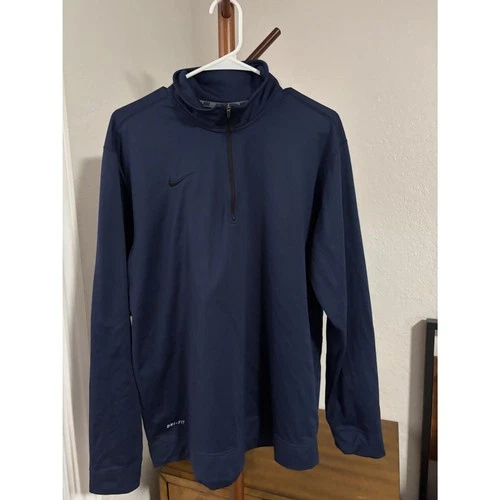 Nike Dri-FIT 1/4 Zip Pullover Navy Blue Lacrosse Graphic Long Sleeve - product listing photo
