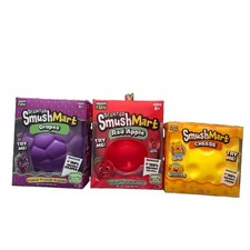 Crazy Fun SmushMart Cheese, Grape, Red Apple Squishy Toy Combo. 100 Authentic