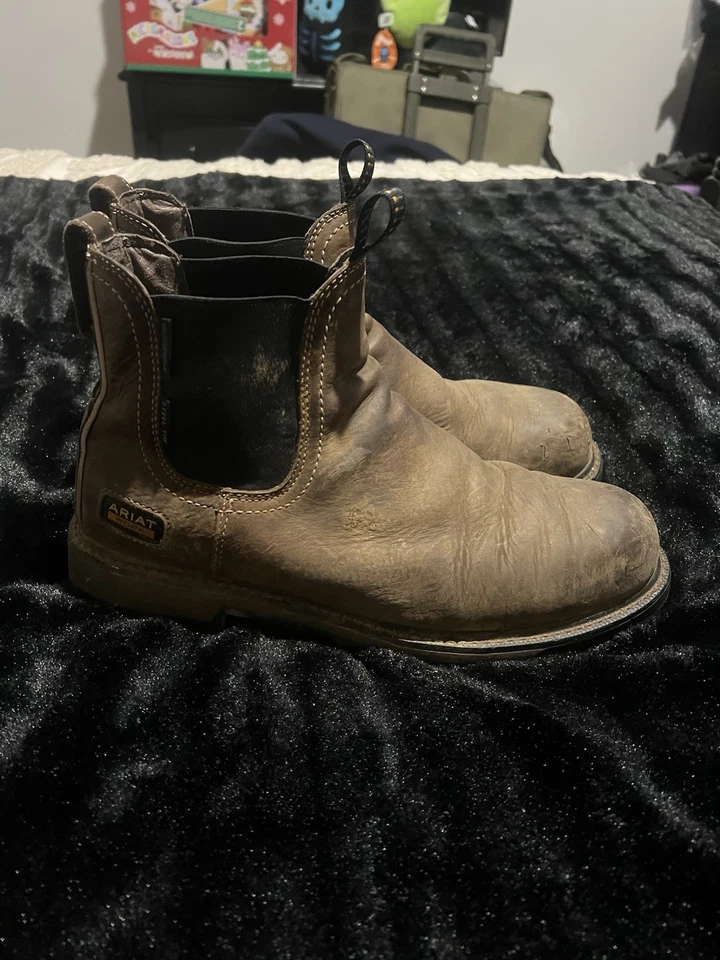 Bota de trabajo Ariat Groundbreaker Chelsea impermeable punta de acero sin cordones para hombre talla 12D Foto 4 de 4