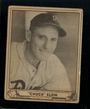 1940 Play Ball #102 Chuck Klein Phillies Back Crease FR-GD LOOK! SV