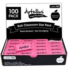 Pink Erasers  Latex  Smudge Free  Bulk School Supplies  Classrooms, Teach...