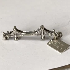 Vintage Bell Sterling Silver Mackinac Island Mackinac Bridge Charm 2.19g. (Q17)