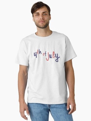 4th Of July. Celebration American Flag Patriotic White T-Shirt