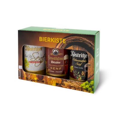 Altenburger Senf Bierkiste Geschenkset Biersenf 3x200ml Geschenkidee