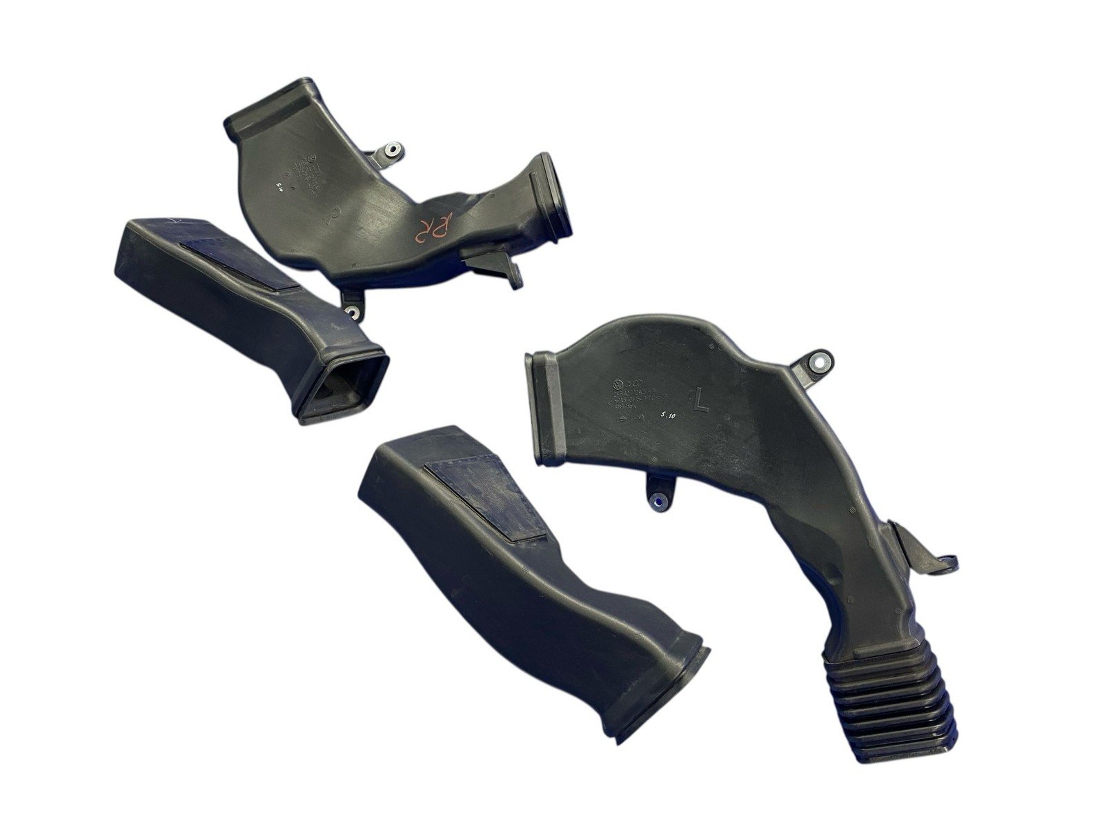 2008-2015 AUDI R8 AWD 5.2L LEFT RIGHT AIR INTAKE DUCT PIPE TUBE SET OF 4 OEM