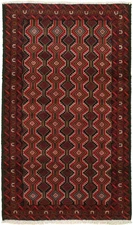 Vintage 3'4" x 5'11" Geometric Hand-Knotted Carpet Traditional Wool Area Rug